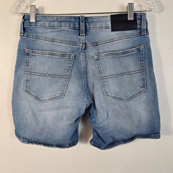 Lucky Brand The Roll Up Jeans Shorts Women's 4 Blue Distressed Festival Beachy - Picture 2 of 8